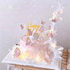 Decorations, purple fuchsia dessert colored paper with butterfly, internet celebrity, dress up