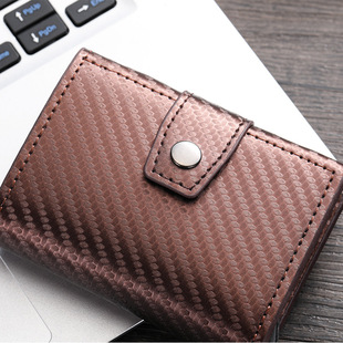 Men's Card Holder European and American Automatic Pop-Up Card Buckle Card Holder New Metal Aluminum Shell Rfid Card Holder Cross-Border Hot Sale