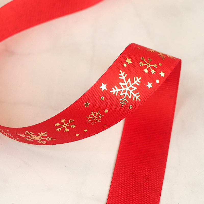 Cinta de Navidad atado flores pastel decoración del árbol de Navidad cinta costilla en stock venta al por mayor cinta flotante verde rojo