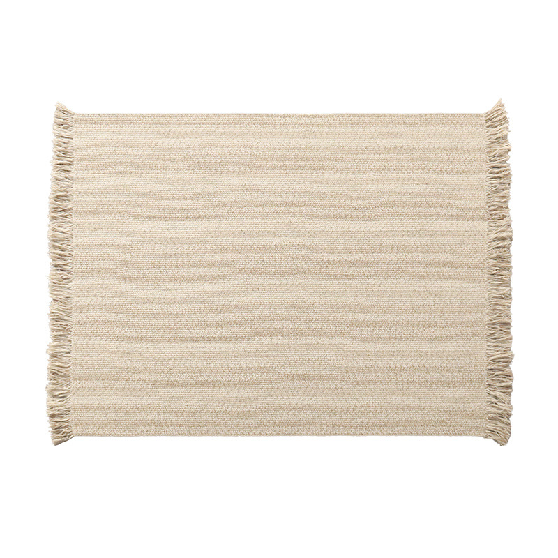 Alfombra de lana natural alfombra de mesa de salón nórdica simple silencioso dormitorio familiar tejido a mano alfombra de bordeado image 5