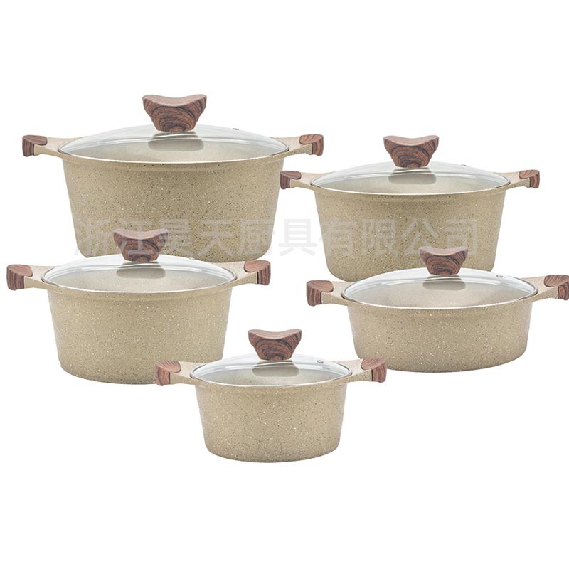 10 piezas de un conjunto de paneles antiadherentes de madera prensada de arroz de arroz de arroz de piedra cruzada para el comercio exterior conjunto de paneles de cocina