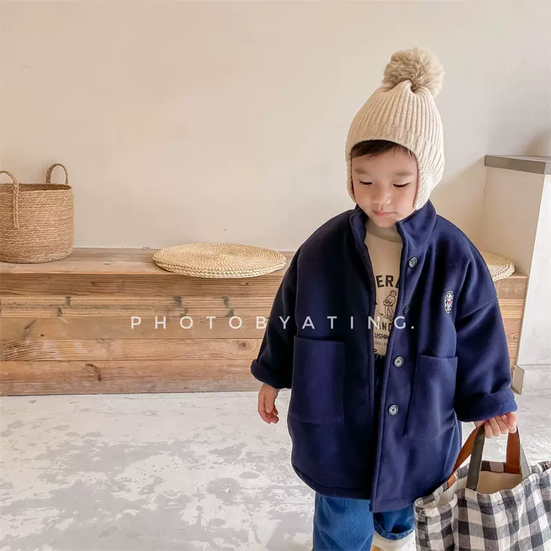 2025童装冬款女童韩版中长款加绒加厚呢大衣棉衣外套棉服 21928