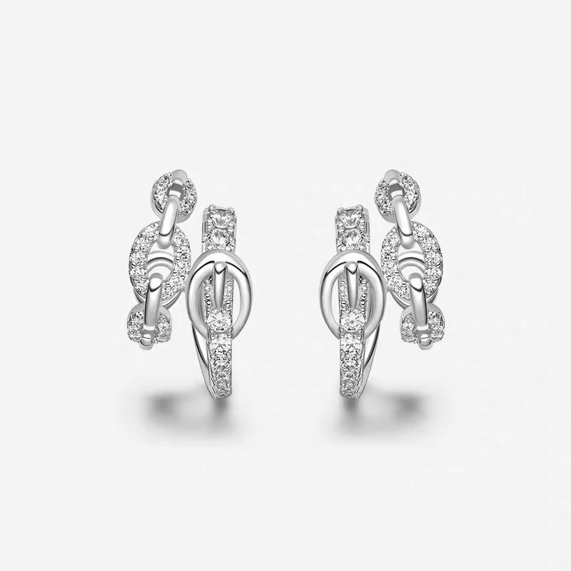Belt chain double layer earrings
