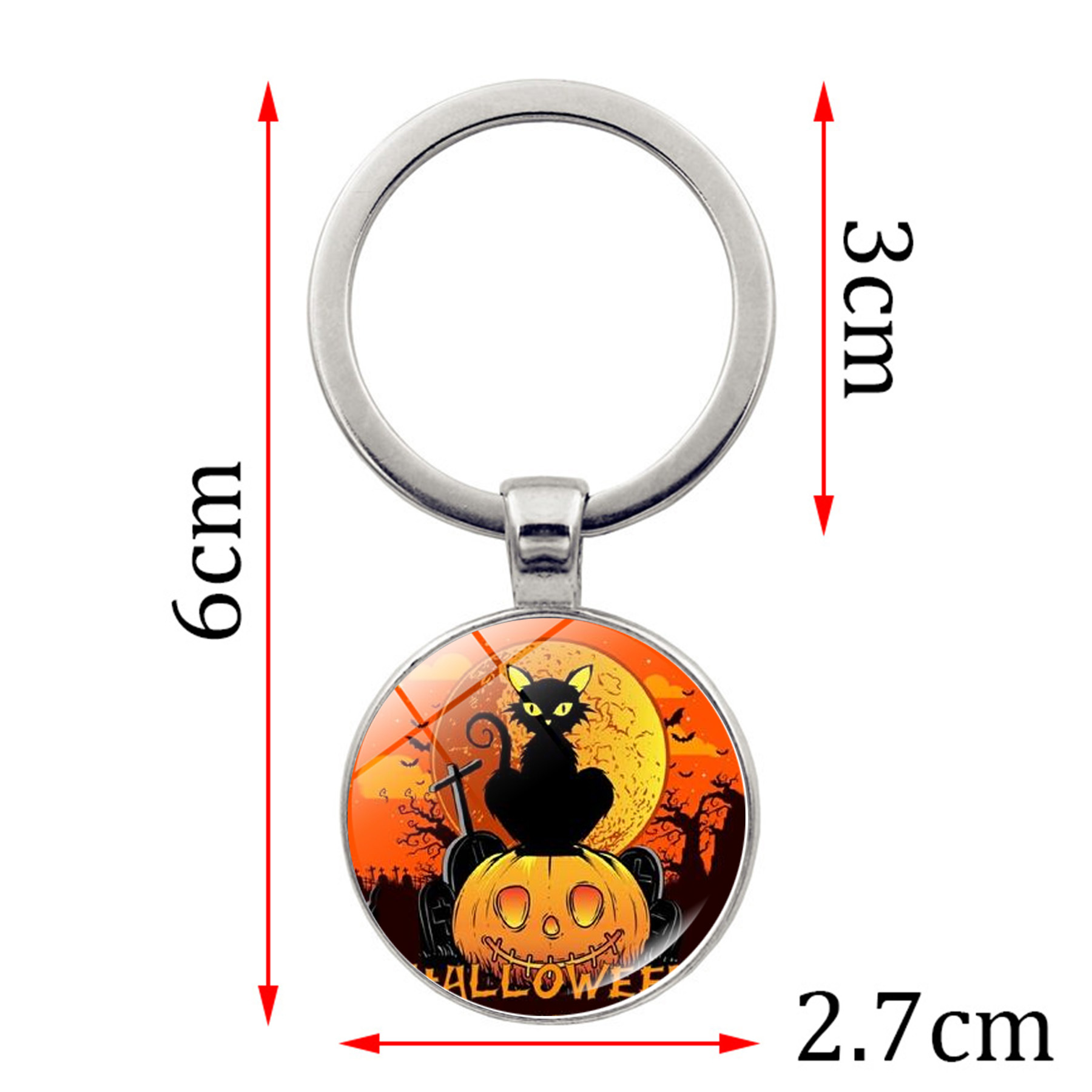 Halloween Pumpkin Keychain Time Jewel Pendant Bag Accessories_voghion.com