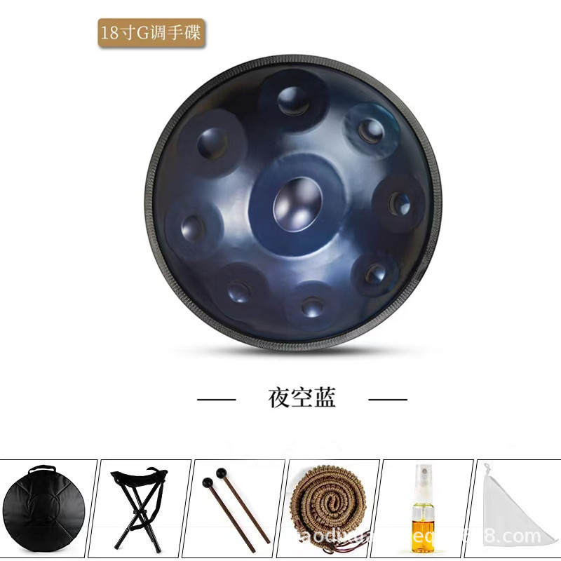 Instrumentos musicales Disco de mano Batería Handpan de grado profesional Disco de mano 440Hz 432HZ Tambor etéreo Tambor de lengua de acero Exclusión transfronteriza