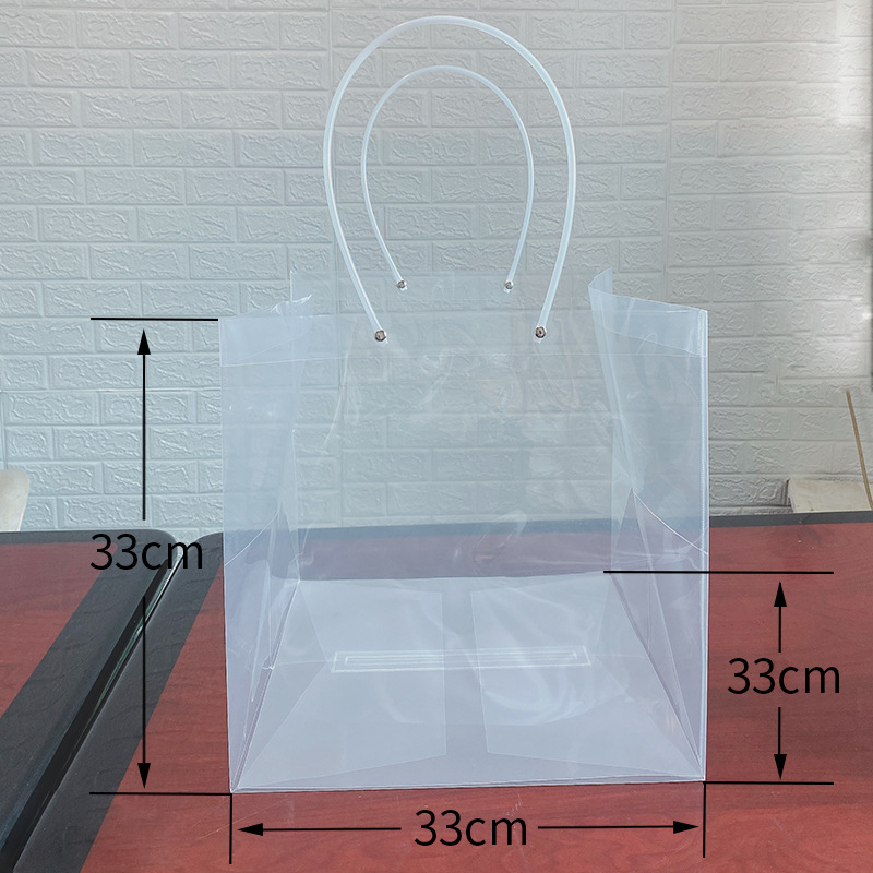 Directo de fábrica transparente flor bolso trapezoidal ramo bolso de mano Día DE LA Madre bolsa de regalo de mano