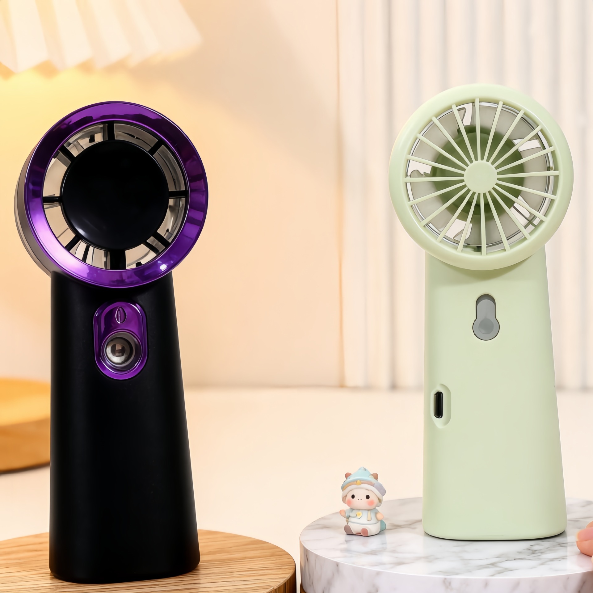 Luxury Mini Electric Fan For Women Portable Handheld USB Rechargeable Makeup Spray Hydrating Cooling Home Appliance_voghion.com