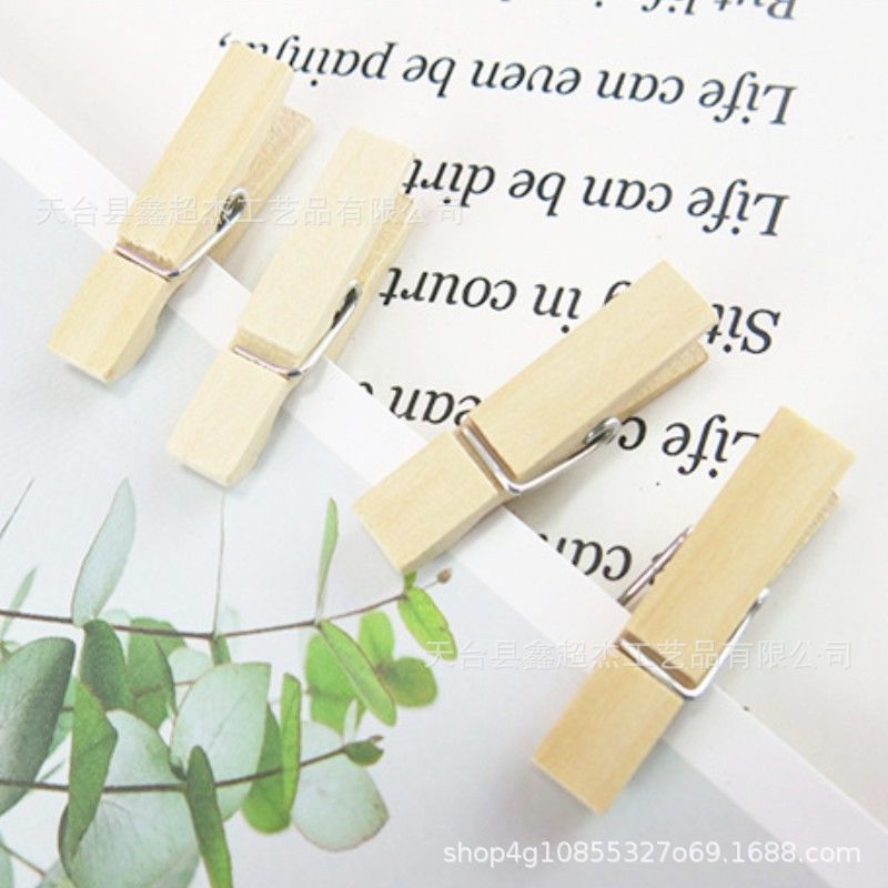 Clip de madera mini creativo clip de madera decoración clip de madera DIY clip de fotos hecha a mano clip de madera de color natural
