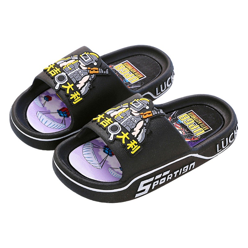 Zapatillas para niños verano para niños Zapatillas de dibujos animados antideslizante baño uso en el hogar niños medianos y grandes comiendo zapatillas de pollo