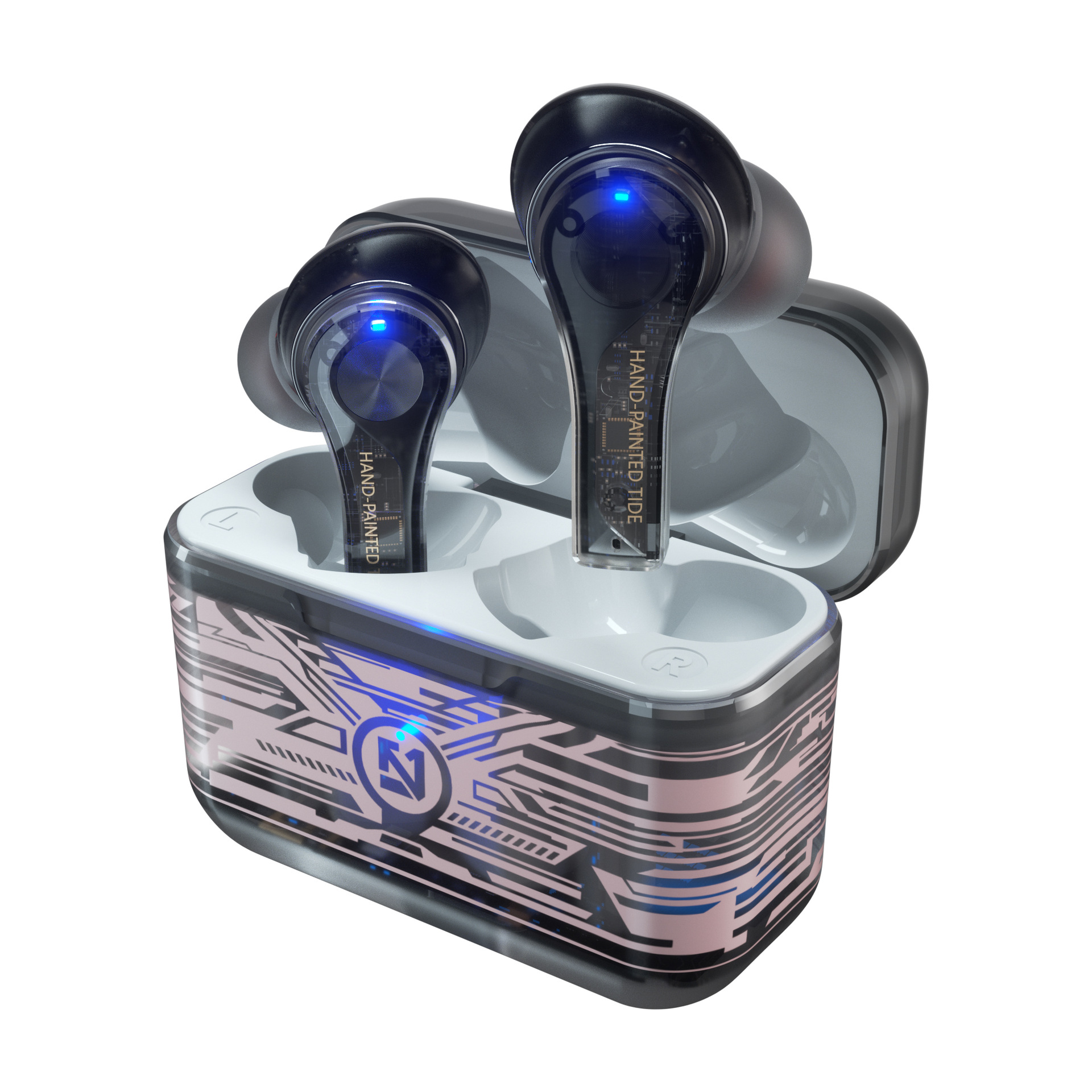 藍(lán)牙耳機(jī)5.0低延遲觸摸無線耳麥吃雞游戲透明對耳耳機(jī)亞馬遜新款