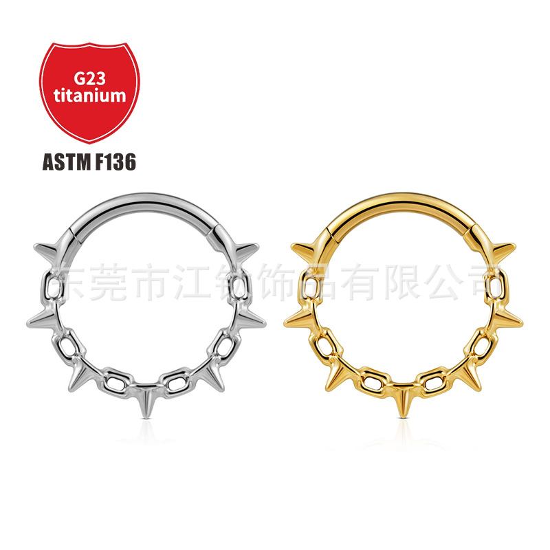 Pointed titanium steel lip stud product view