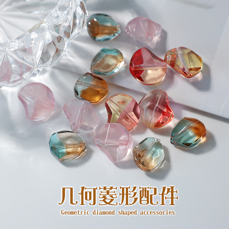 Irregular Shaped Rhombus Glass Beads DIY Jewelry Bracelet Phone Chain Key Chain Accessories Hanging Ornaments Bead Jewelry Irregular Shaped Rhombus Glass Beads DIY Jewelry Bracelet Phone Chain Key Chain Accessories Hanging Ornaments Bead Jewelry