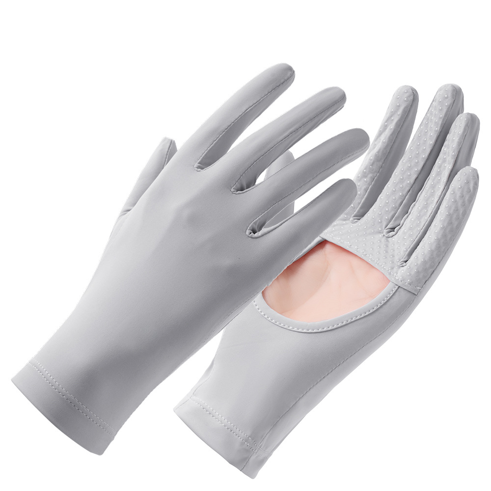 Guantes solares para mujeres hielo de verano anti-UV al aire libre guantes de conducción antideslizantes de palma huecos