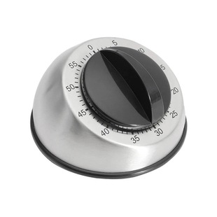 Cross supply 60 minutes kitchen mechanical timer on chain stainless steel round table timer black T803