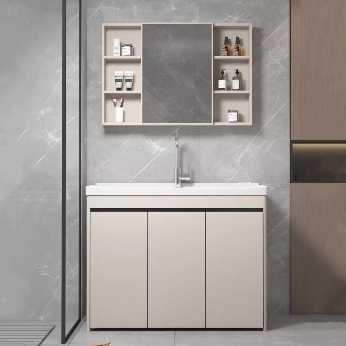 armario de lavandería de panal de aluminio grueso lavabo de cerámica con tablero de fricción lavabo de lavandería tipo piso exterior lavabo de lavandería integral lavabo