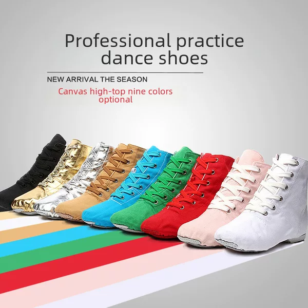 A generation of high-top canvas jazz dance shoes adult yoga shoes women's ballet children's dance shoes foreign trade wholesale