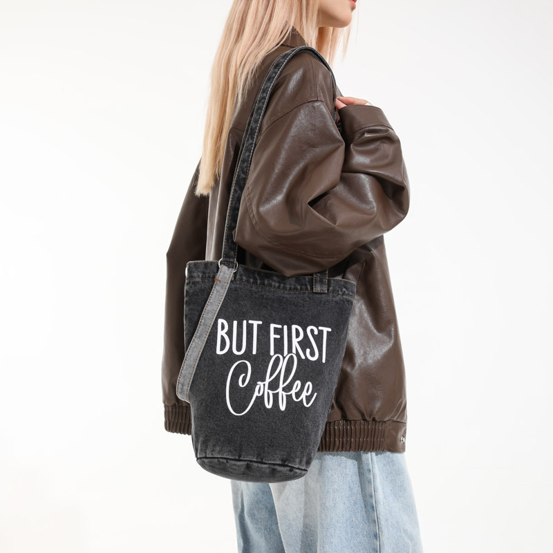 One-shoulder bag, capacious trend linen bag, shopping bag