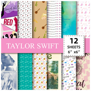 12 Pieces/Pack of Taylor Swift Material Paper New Singer Taylor Swift Cross-Border Paper