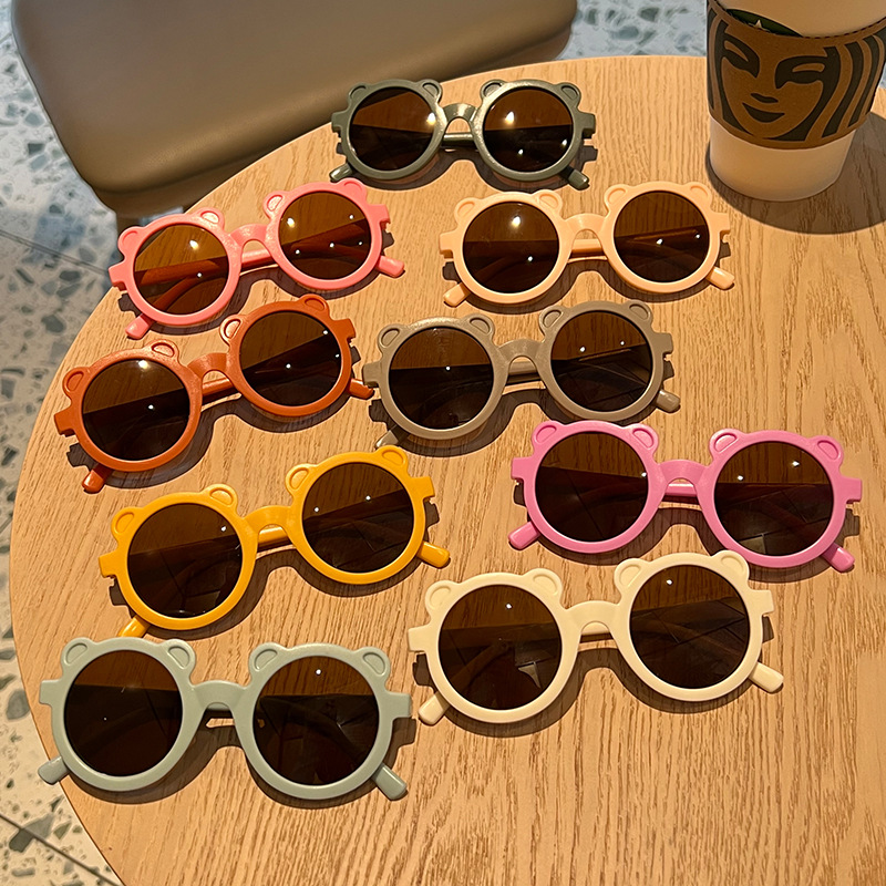 2025 New Cartoon Bear Baby Sunglasses Children's Sunglasses Anti-Uv Frosted Children's Glasses