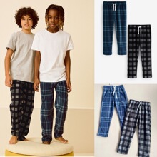 NEX*T Boys  Blue/Black Check Fleece Pyjama Bottoms �Ҿ�˯��