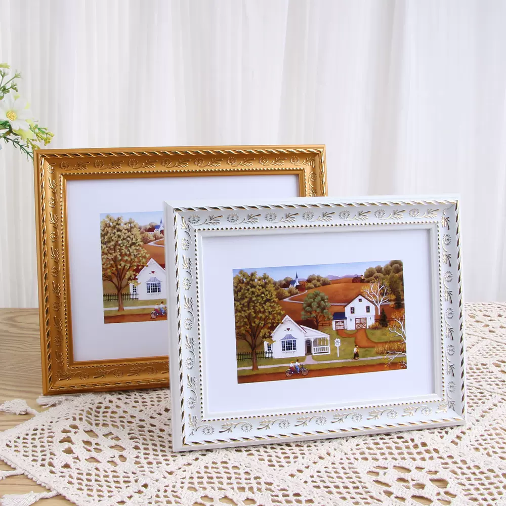 欧式复古相框影楼婚纱金色画框6寸7寸10寸儿童相框摆台A4画框批发