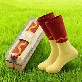 亚马逊食物袜创意热狗袜圣诞派对袜子长筒情侣袜子