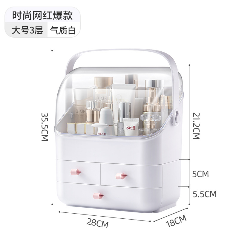 Internet celebridad multi-funcional transparente maquillaje vestidor caja cajón portátil separado caja de almacenamiento hogar productos de cuidado de la piel caja de almacenamiento