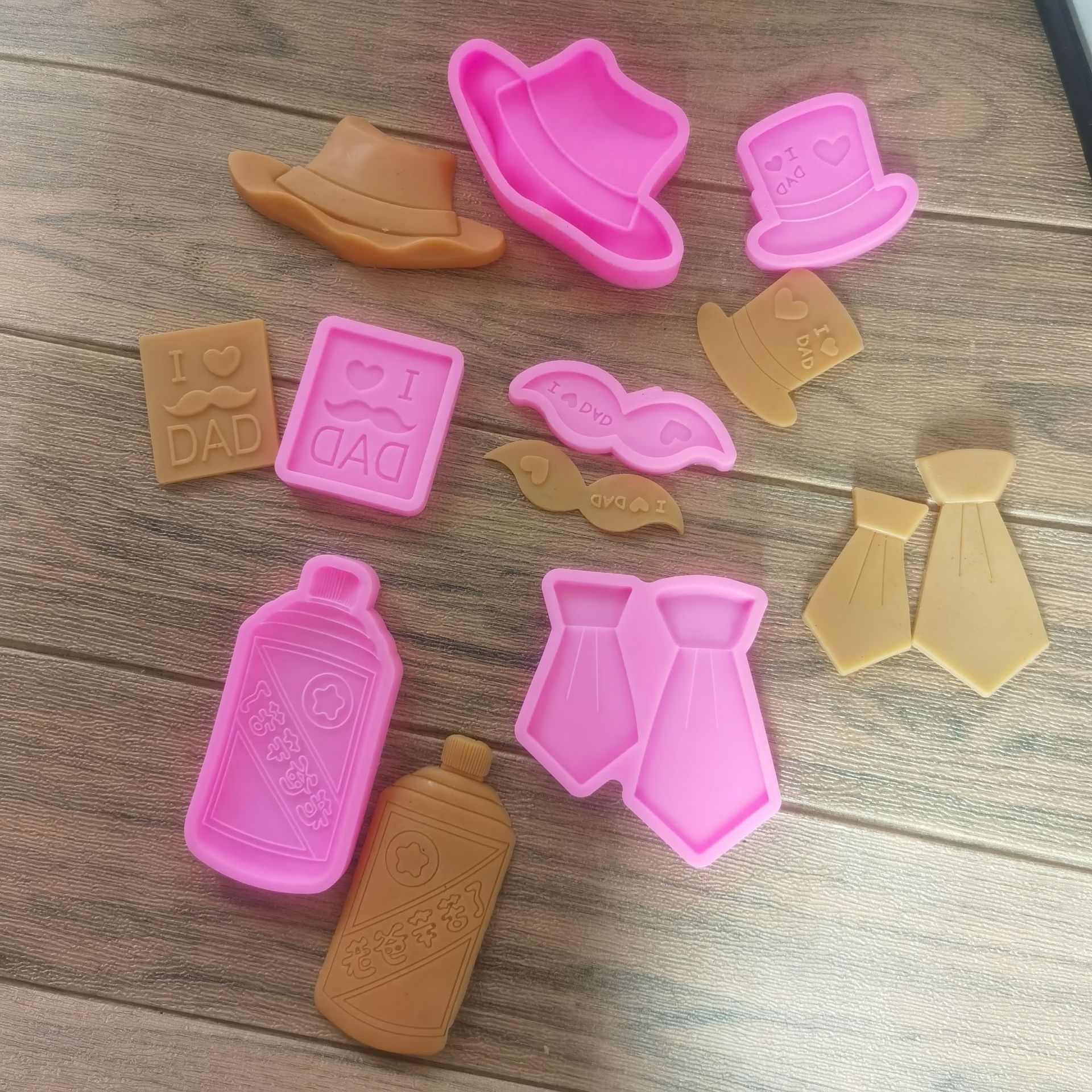 父親節系列酒瓶領結禮帽等造型蛋糕裝飾模具 巧克力餅乾製作工具