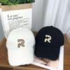 Autumn and winter ins letter Lamb Plush Yan value Baseball cap Korean Edition Western style Duck tongue Hat