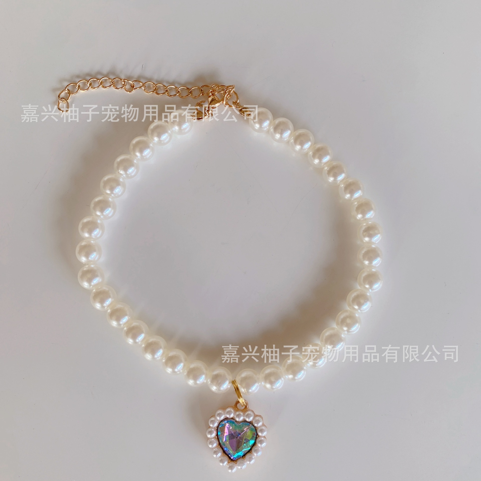 Collar para mascotas, gato, collar de perlas, collar de perro, collar, colgante de amor retro, adornos de cuello lindo para gatos y perros