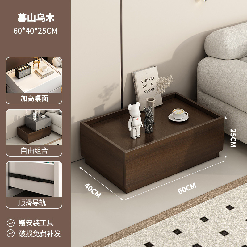 Mesita de noche Creative DIY Red Red Combinación 2025 Nuevo gabinete de almacenamiento Dormitorio doméstico Armario de almacenamiento simple y moderno