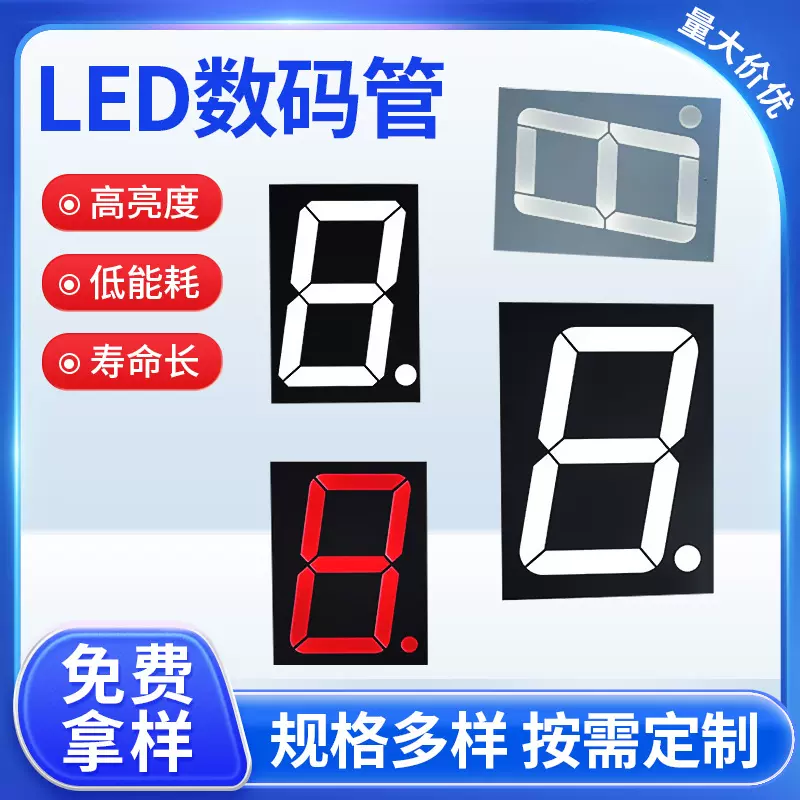 厂家批发LED数码管  共阳共阴数码管黑色红色灰色显示管