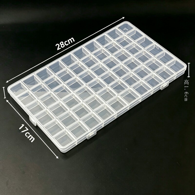 60-Compartment Fixed Transparent Plastic Storage Box for Organizing Beads, Jewelry, Hair Clips, Fishing Gear, and Small Parts 60-Compartment Fixed Transparent Plastic Storage Box for Organizing Beads, Jewelry, Hair Clips, Fishing Gear, and Small Parts