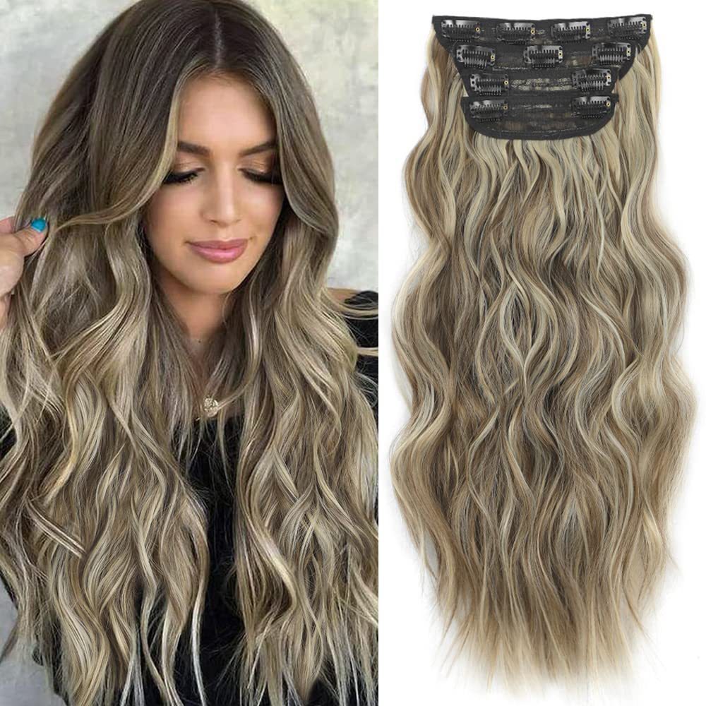 Transfronterizo Europa y los Estados Unidos cuatro piezas de clip de cabello comercio exterior ondas de agua crecen ondas de cabello extensiones de cabello