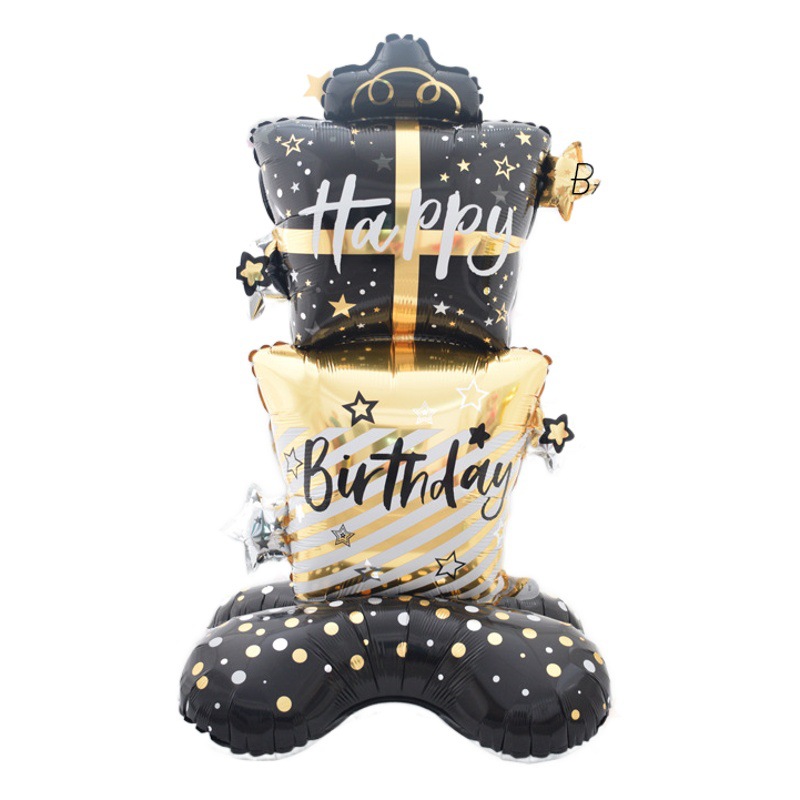 Nueva Venta caliente de gran pie serie base los niños caja regalo cumpleaños decoración del partido película aluminio tarjeta globo