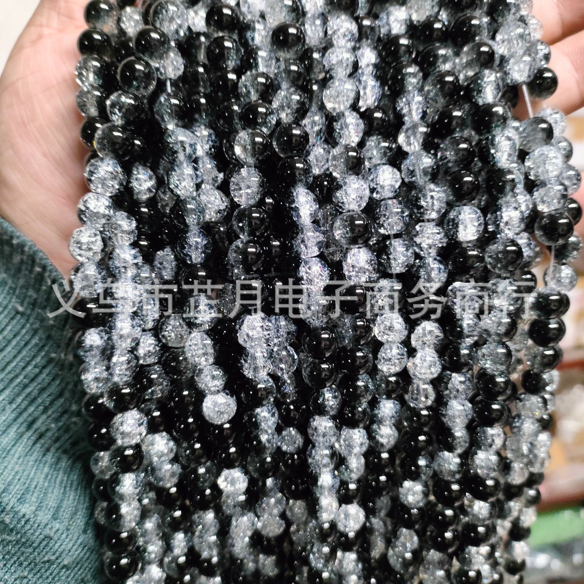 Factory wholesale 8MM double color explosion bead, cracked bead, floral bead glass baked paint beads DIY jewelry accessories