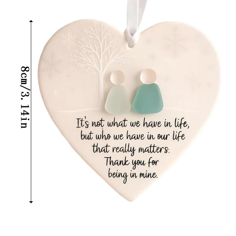 跨境热销 Heart-Shaped Sea Glass Friendship Decor 友谊装饰品|undefined