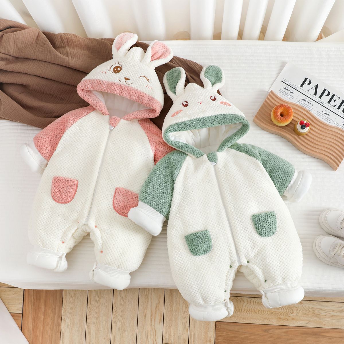 Infant and toddler jumpsuit Class A INS Anyang baby and toddler clothing baby cotton clip warm newborn cute autumn and winter climbing clothes