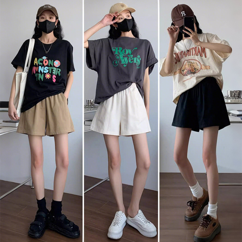 Women's Summer Thin Cargo Shorts for Petite Figures, Outdoor Sports Quick-Dry Five-Point Straight-Leg Pants, Wide-Leg Casual Pants for Outdoor Wear