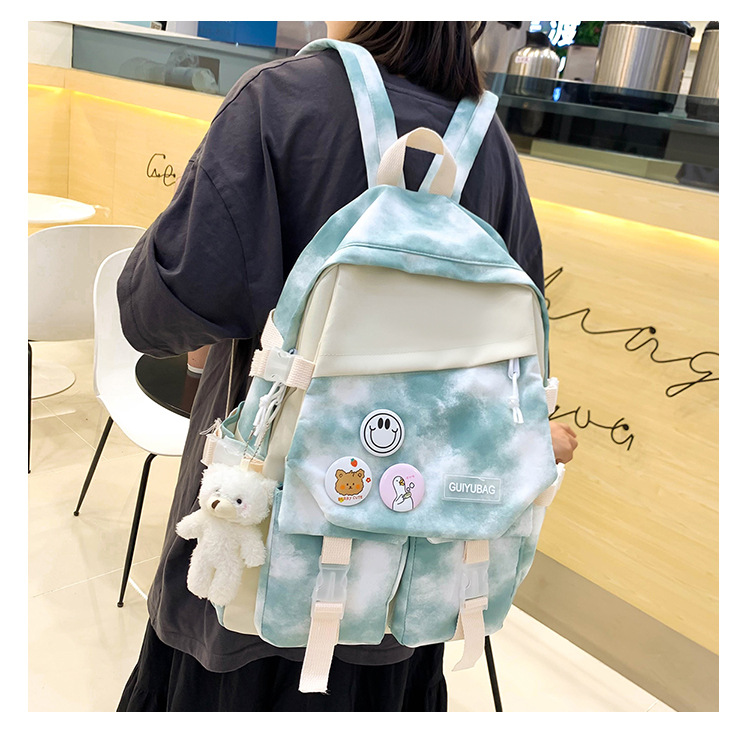 Fashion Tie-dye Large Capacity Canvas Bag Five-piece Set Wholesale Nihaojewelry display picture 4