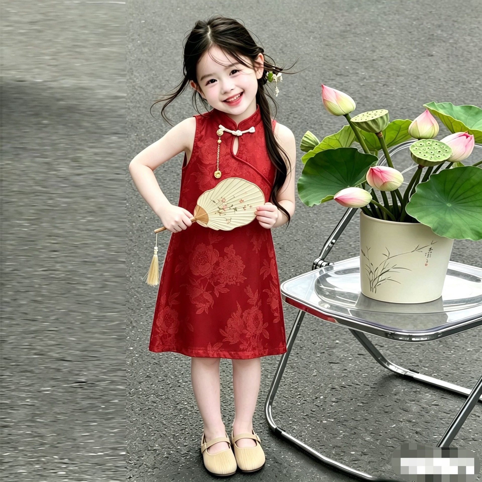 2026 Summer New Style Girls' Qipao Chinese Style Fashionable Children's New Chinese-Style Sleeveless Dress Improved Traditional Dress
