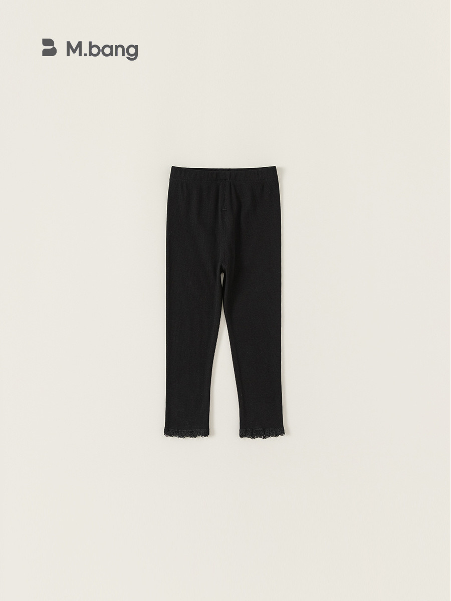 Babycity primavera y otoño nuevas niñas color sólido encaje leggings desgaste exterior de los niños pantalones delgados 24032