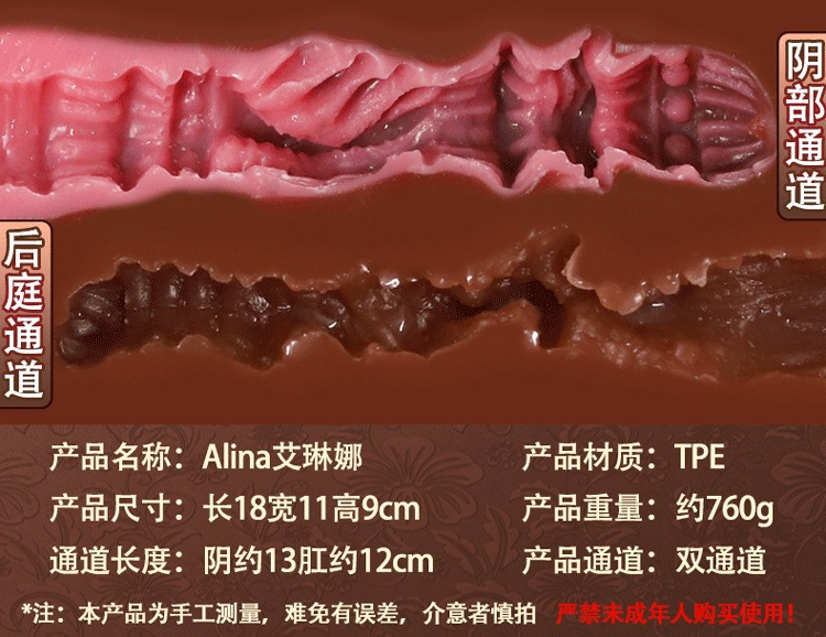 Jiuai Manual Male Masturbator Cup with TPE Inverted Mold Design, Brown — detail image 13