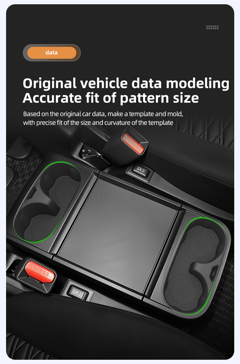 Suitable for 19-26 models of Delica D5, central console cup holder cover, protective and anti-slip car accessories, modification parts