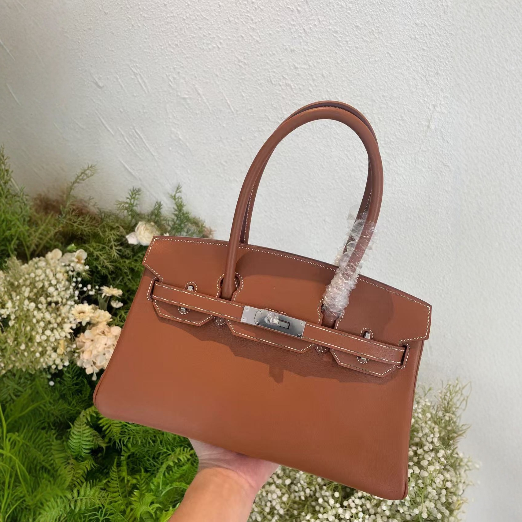 全手工蜡线birkin29真皮铂金包凯莉包swift头层牛皮手提包通勤包