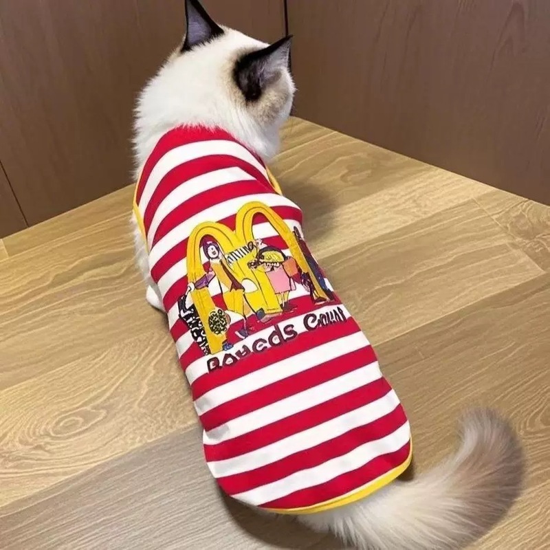 夏用薄手猫服、無毛猫服、スフィンクスデボン猫、ネット有名人、エアコン、かわいいノースリーブベスト|undefined