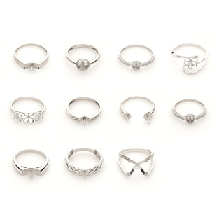 Pt900 Platinum Ring Accessories Ring Holder Zircon Diamond Inlaid Pearl Ring Holder Accessories Do Not Include Bead Combination