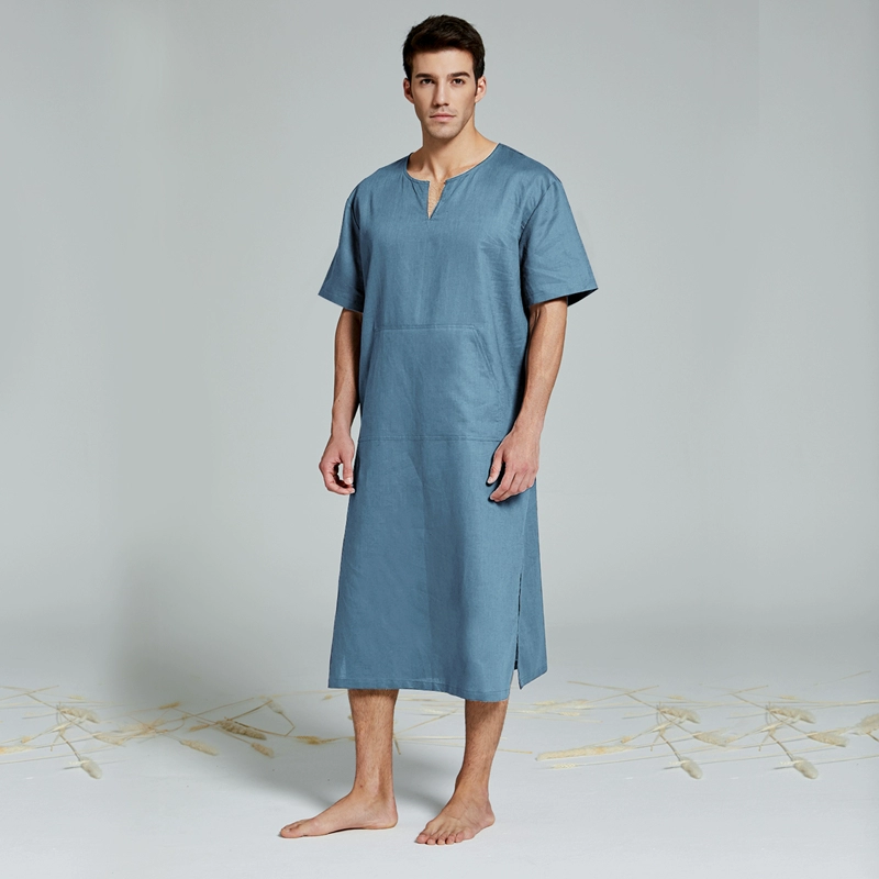 Thin bathrobe, retro pijama, cotton and linen, oversize
