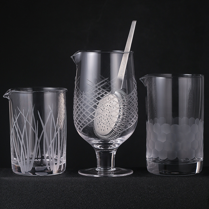 酒吧灵魂日式水晶搅拌杯 调酒杯调酒器鸡尾酒饮料搅拌杯倒酒杯器