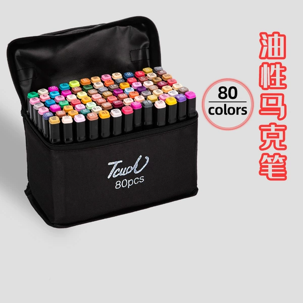Black cloth bag, marker, 80 colors